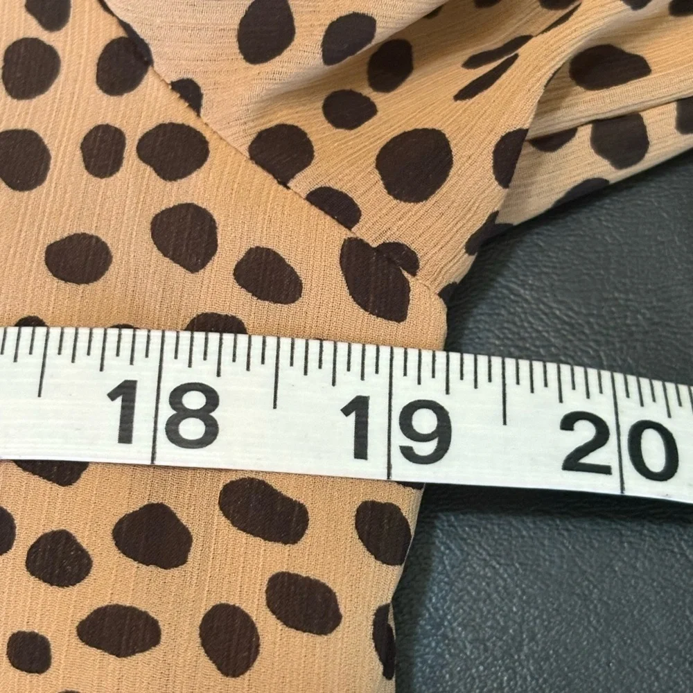 J. Crew Tan and Black Polka Dot Blouse